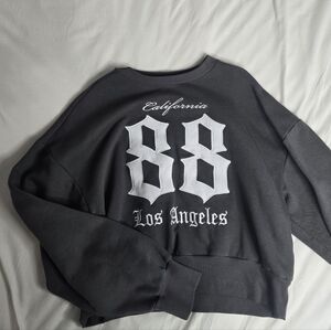 Dark Grey Girl's Los Angeles California 88 Crewneck Used - see description